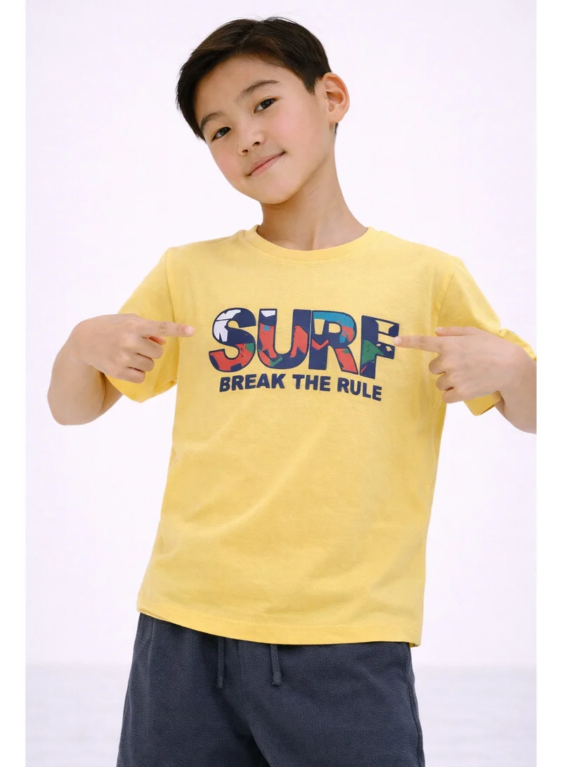 Victor And Jane  Boys’ 2-Piece Set – “SURF” Graphic T-Shirt & Bermuda Shorts for Men | Best Price UAE